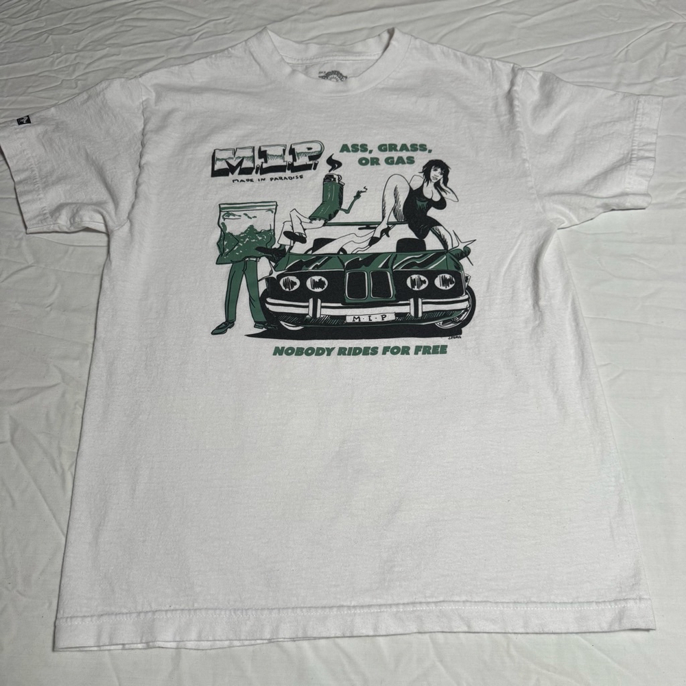 Men's Made in Paradise White Green Graphic Short Sleeve Tee M sku77